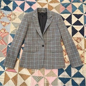 Rag & Bone lambswool plaid print blazer size 4.